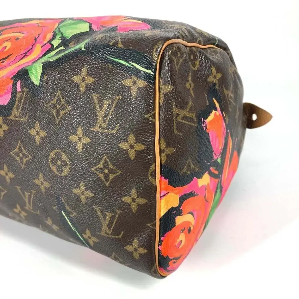 LOUIS VUITTON Authentic Brown Monogram Canvas Speedy 30 Boston Bag